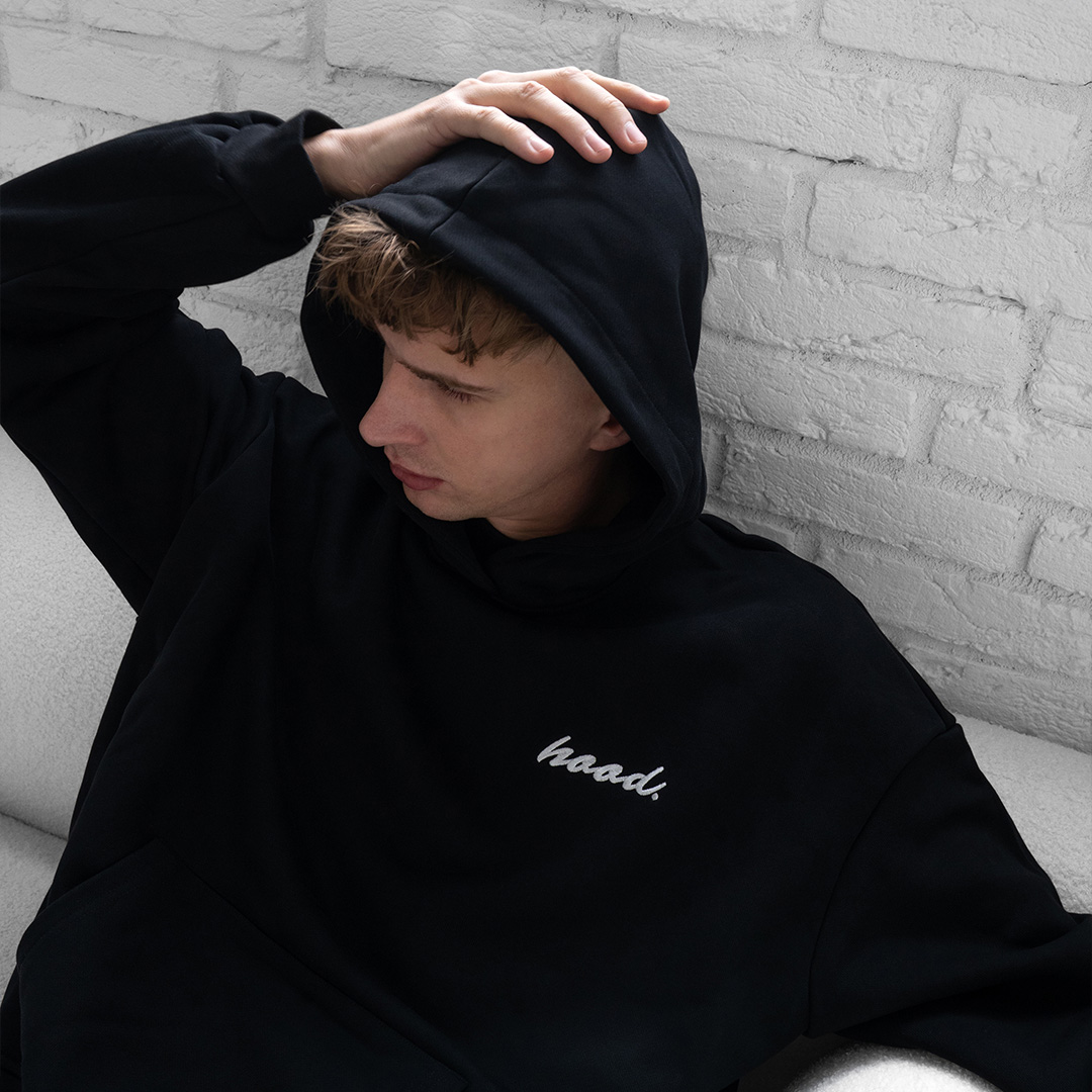 Premium Vintage Hoodie - Clean Black